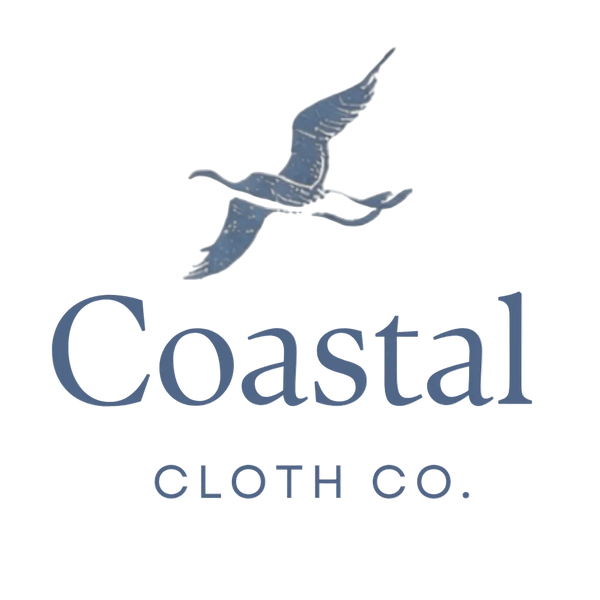 Logo of Coastal Cloth Co. with a stylized bird and text on a white background